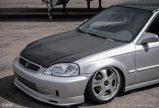 99-00 Honda Civic Carbon Fiber Dritech OEM type carbon fiber hood