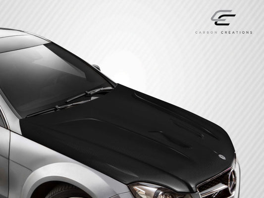 12-14 Benz C Class W204 CF Black -Series type carbon fiber hood