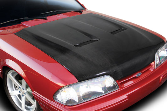 1987-93 Ford Mustang Carbon Fiber Heat Extractor carbon fiber hood