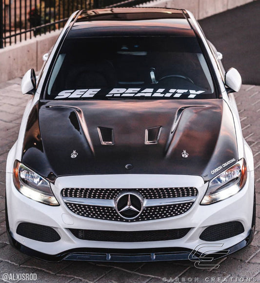 15-21 Benz C Class W205 CF Black -Series type carbon fiber hood