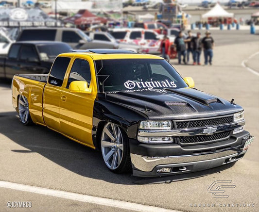 99-02 Silverado 00-06 Tahoe Suburban CF Dual Ram carbon fiber hood