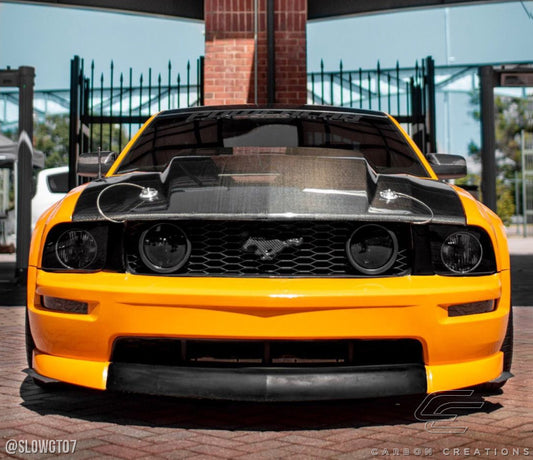 05-09 Ford Mustang Carbon Fiber 2.5 Inch Cowl carbon fiber hood