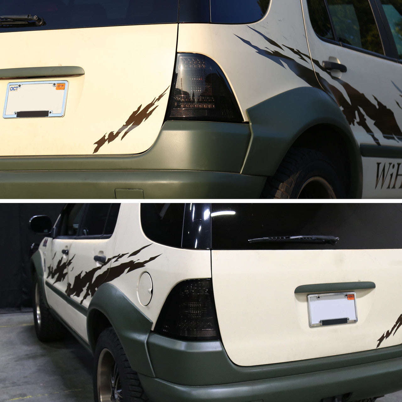 1998-2001 Mercedez M Class W163 LED Spec-D Tail LightsChrome Smoked Lens