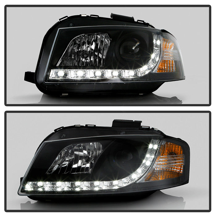 2008 Audi A3 DRL Projector Headlights Black