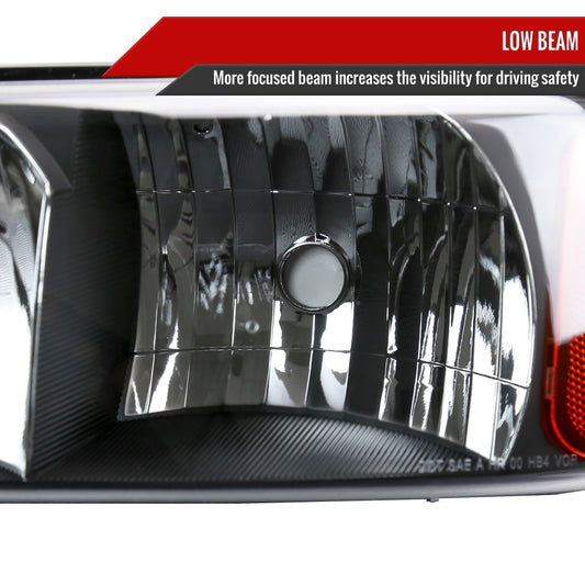 1999-2006 GMC Sierra Yukon XL Spec-D black aftermarket headlights