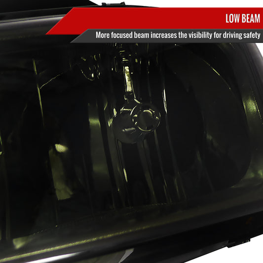 2003 Avalanche Silverado OE Bumper Spec-D smoked aftermarket headlights