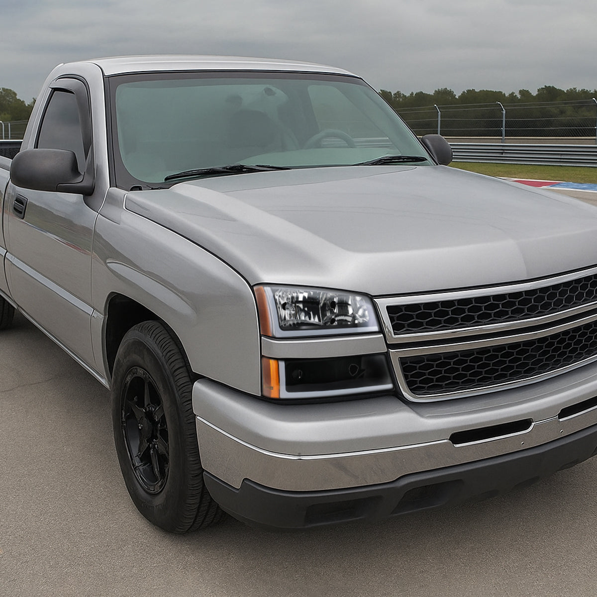 Spec-D 2003-2007 Chevrolet Silverado /2002-2006 Chevrolet Avalanche LED Bar OE Style Black Headlights