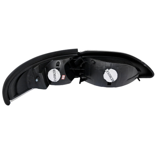 1994-1998 Ford Mustang Black Spec-D Headlights Smoke Lens