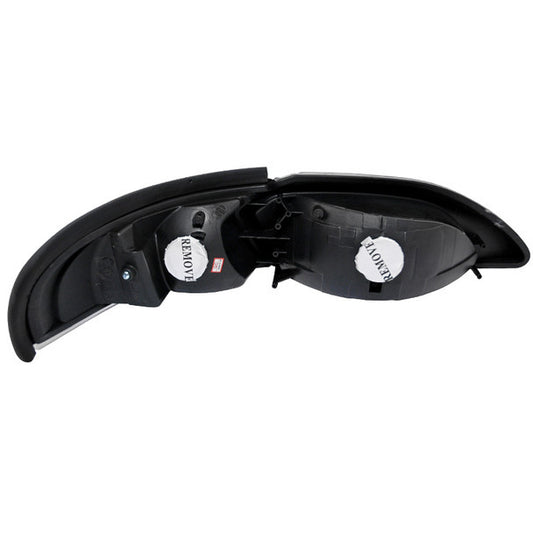 1994-1998 Ford Mustang Black Spec-D Headlights Amber Reflectors