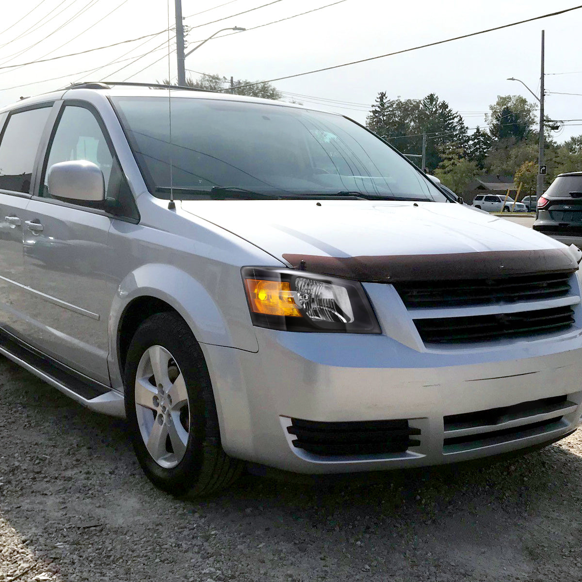 Spec-D 09 Dodge Grand Caravan OE black headlights