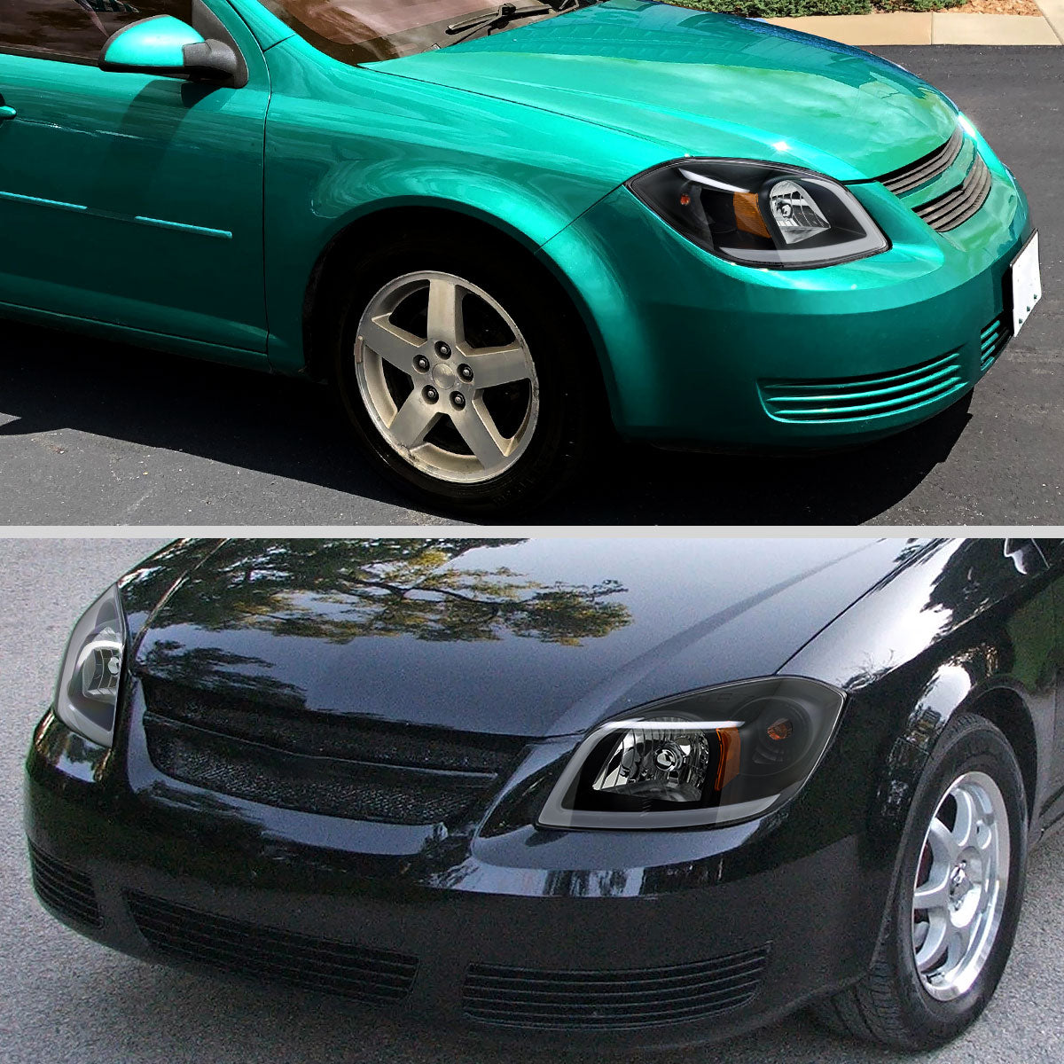 Spec-D 2005?€?2010 Chevrolet Cobalt Pontiac G5 / Pursuit LED Bar Projector w/ LED DRL Light Tube Black Headlights