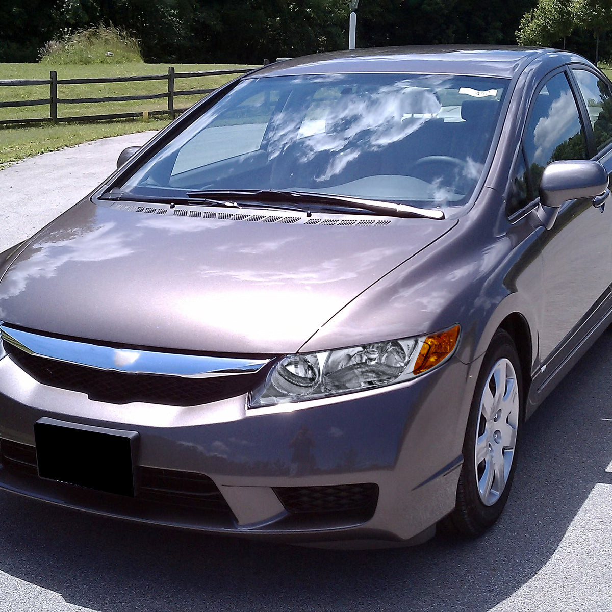 Spec-D 10 Honda Civic 4DR Factory chrome headlights