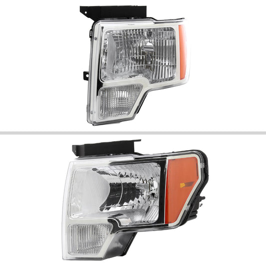 2010 Ford F-150 Factory Spec-D chrome aftermarket headlights