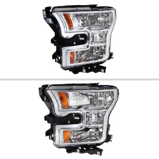 2016 Ford F-150 Replacement OE Spec-D chrome aftermarket headlights
