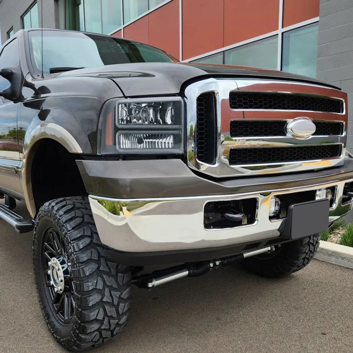 Spec-D 06 F250 F350 F450 F550 black headlights