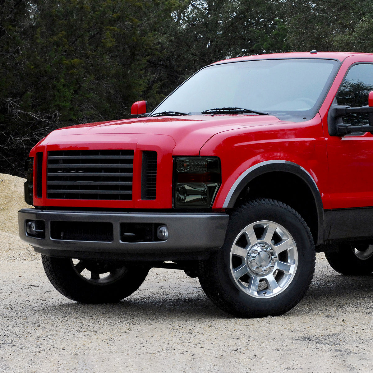 Spec-D 09 F-250 F-350 F-450 Super duty smoked Headlights with Amber