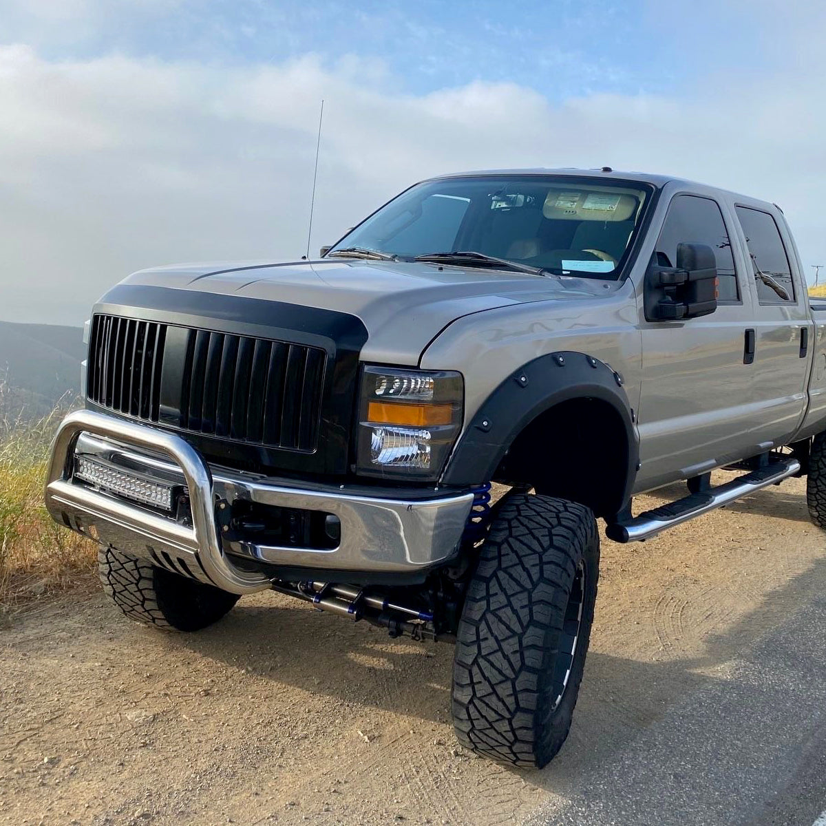 Spec-D 2008-2010 Ford F-250/F-350/F-450 Super Duty OE Style w/ Amber Reflectors Black Headlights