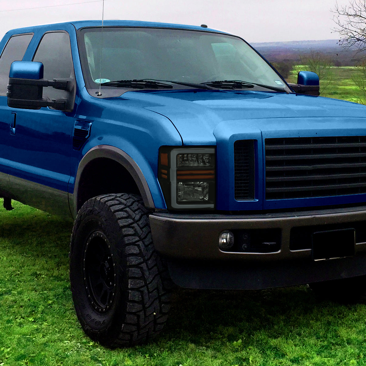 Spec-D 09 F250 F350 F450 F550 smoked headlights