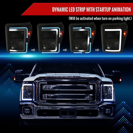 2012 F-250 F-350 F-450 F-550 Spec-D black aftermarket headlights