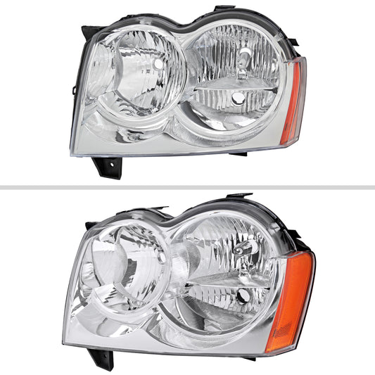2006 Jeep Grand Cherokee OE Spec-D chrome aftermarket headlights