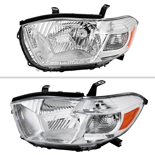 2009 Highlander Factory Halogen Replacement Spec-D chrome aftermarket headlights