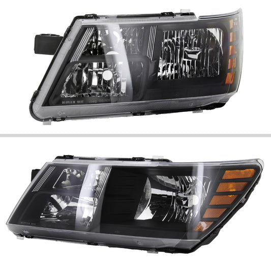 2010 Dodge Journey Factory Spec-D black aftermarket headlights