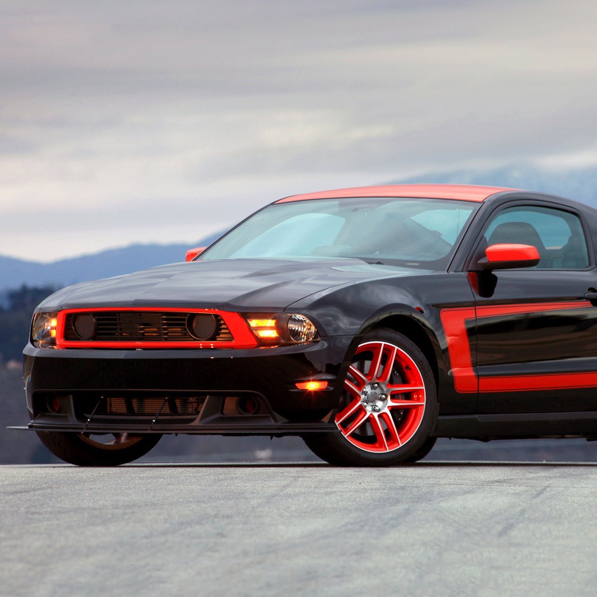 Spec-D 14 Ford Mustang Factory black headlights