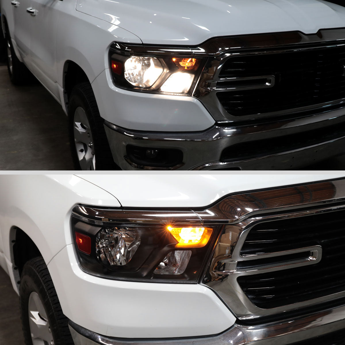 Spec-D 2019-2024 Ram 1500 Passenger Side Black Housing Headlight Replace
