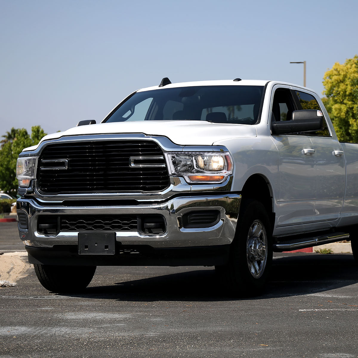 2019-2024 Ram 2500 3500 Driver Headlight Chrome Housing Clear Lens