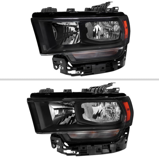 Spec-D 2019-2024 Ram 2500 3500 Left Headlight Black Housing Clear Lens