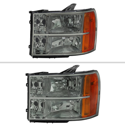 2008 GMC Sierra 2500HD 3500HD Spec-D smoked aftermarket LED Headlights