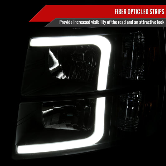 2008 Silverado 2500HD 3500HD Spec-D black aftermarket LED Bar headlights