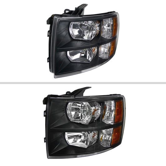 2008 Silverado 2500HD 3500HD Spec-D black aftermarket headlights