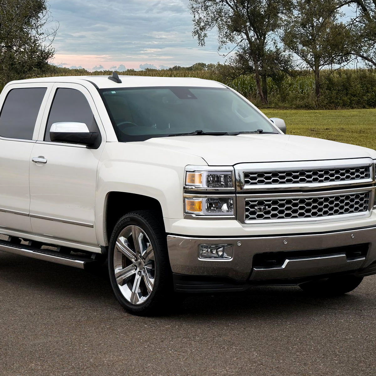 Spec-D 14 Chevy Silverado Factory style chrome headlights