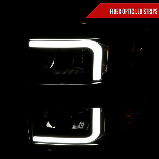 2015 Chevy Silverado OE Spec-D black aftermarket LED bar headlights