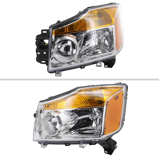 2005 Nissan Titan Armada OE Spec-D chrome aftermarket headlights