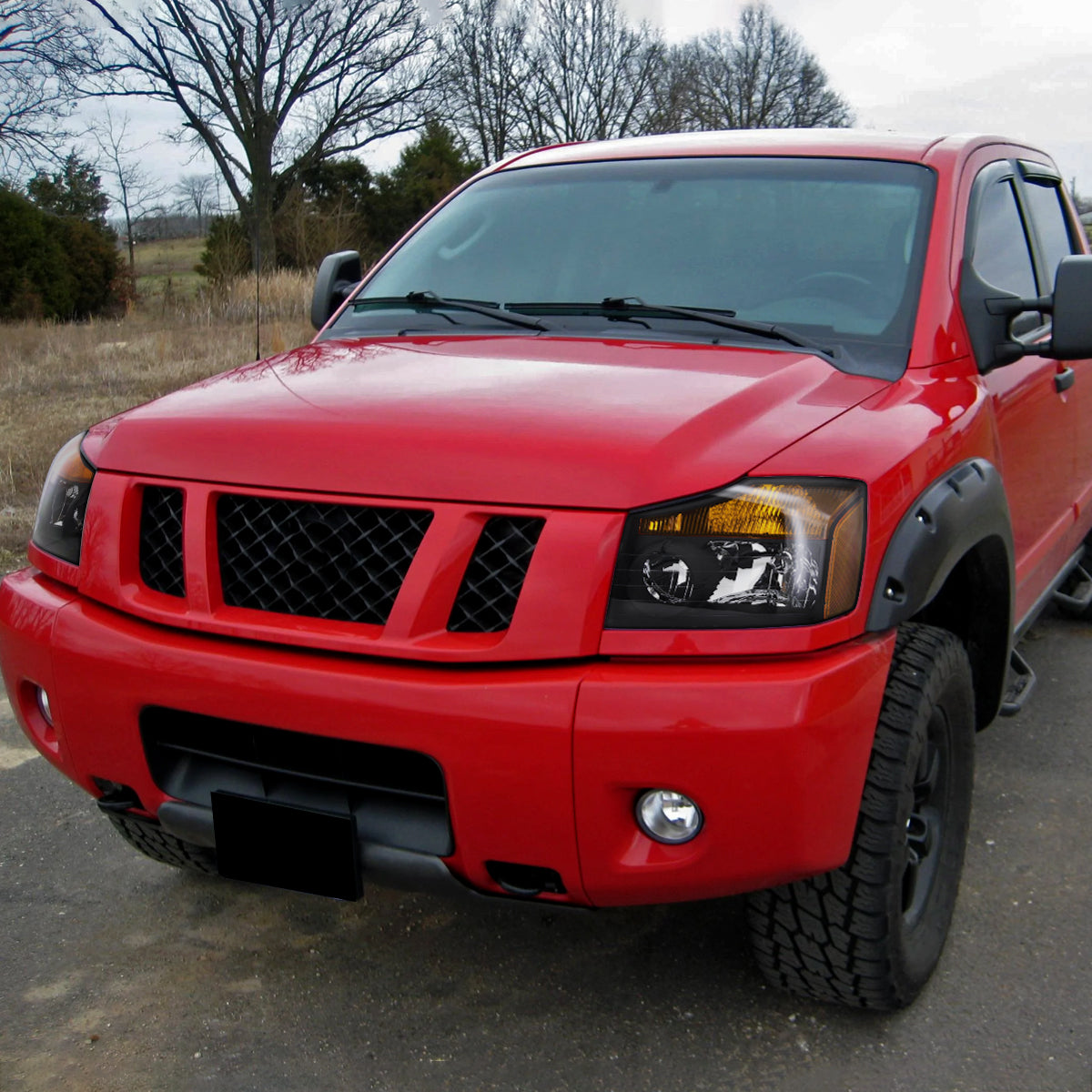 Spec-D 2004-2015 Nissan Titan/ 2004-2007 Armada OE Style w/ Amber Reflectors Black Headlights