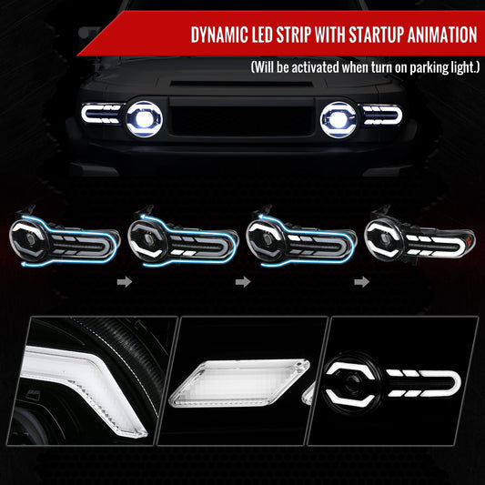 2008 FJ Cruiser Turn Spec-D black aftermarket headlights