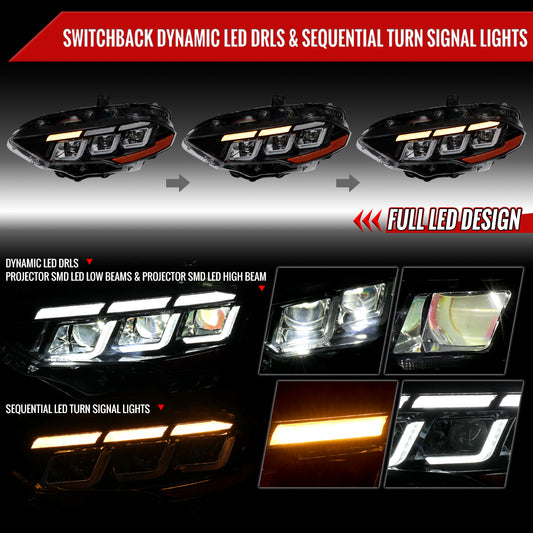 2019 Mustang Pro Start-Up Animation Spec-D black aftermarket headlights