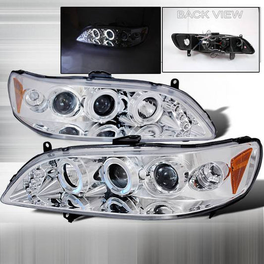 1998-2002 Honda Accord Halo Projector Spec-D Headlights Chrome