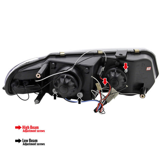 1997-2000 Chevy Avenger Halo Projector Spec-D Headlights Black