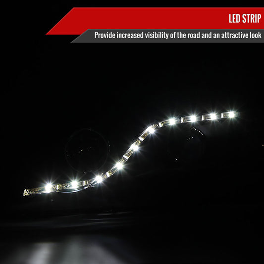 2007 Honda Civic 4DR Pro Spec-D black aftermarket headlights