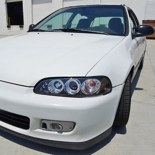 1992-1995 Honda Civic 2/3dr Halo Projector Spec-D Headlights Black