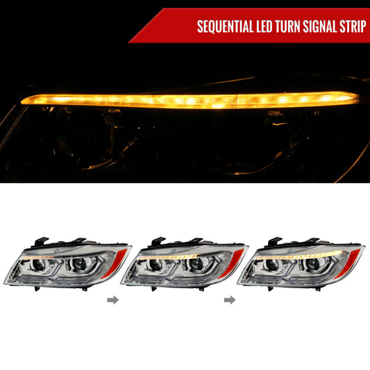 2007 BMW E90 3-Series 4DR Spec-D chrome aftermarket headlights