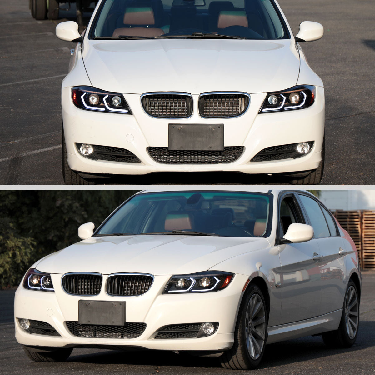 Spec-D 10 BMW E90 3-Series 4DR black headlights