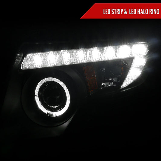 2008 Ford Edge Strip Spec-D black aftermarket headlights