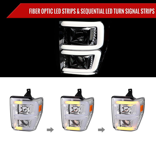 2009 F-250 F-350 F-450 F-550 Spec-D chrome aftermarket headlights
