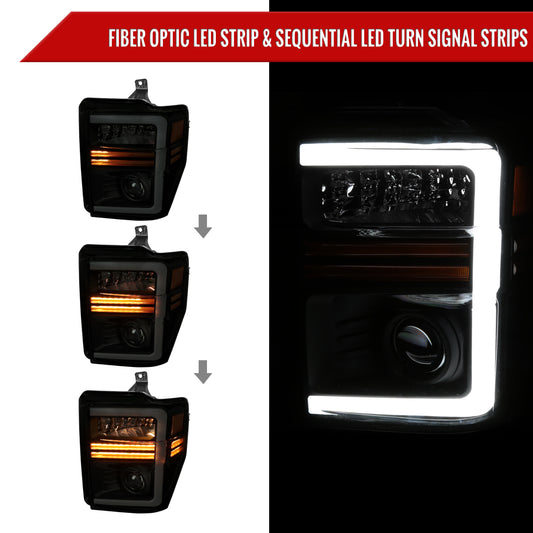 2009 F250 F350 F450 Super duty Spec-D black aftermarket headlights