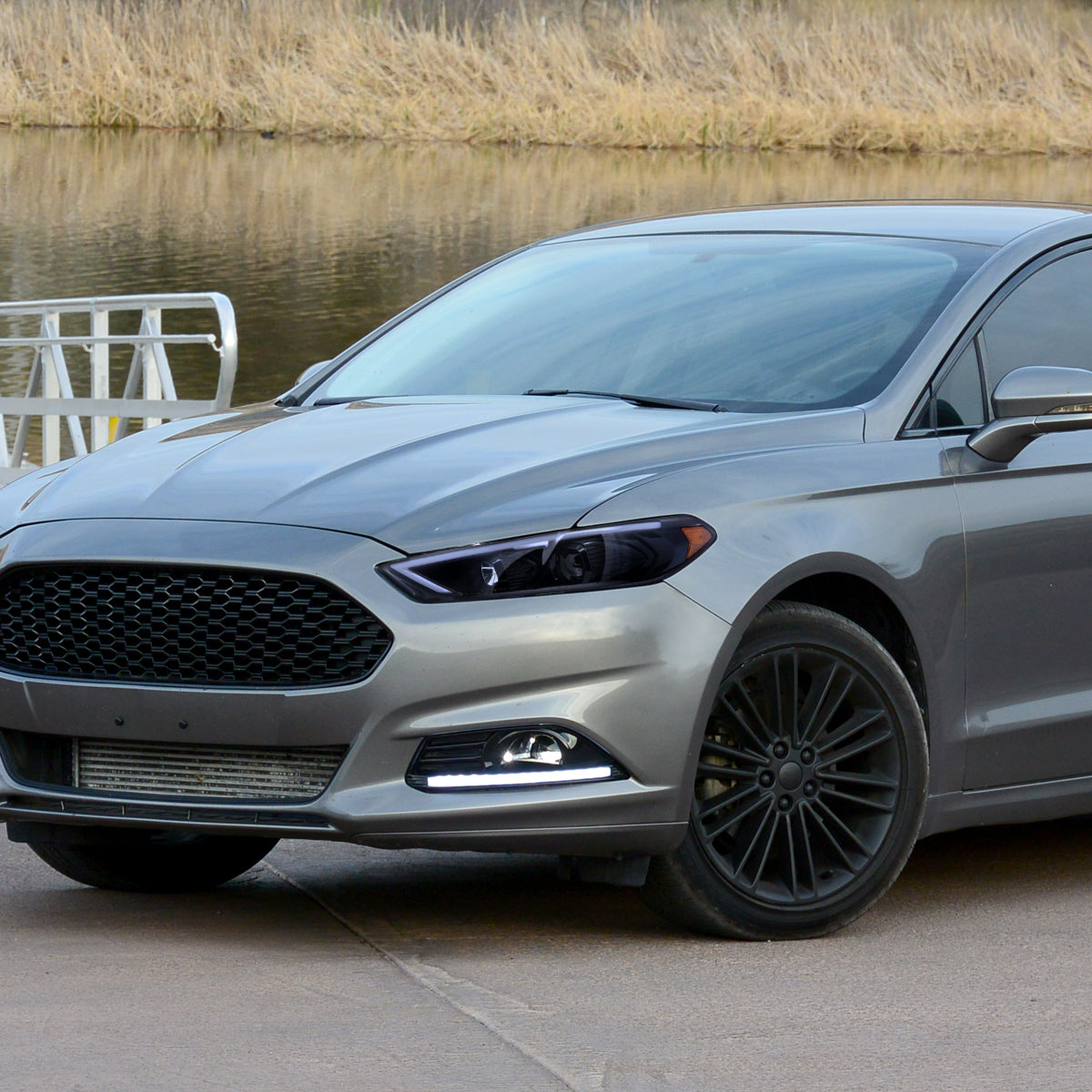 Spec-D 13 Ford Fusion GL black sequential LED headlights