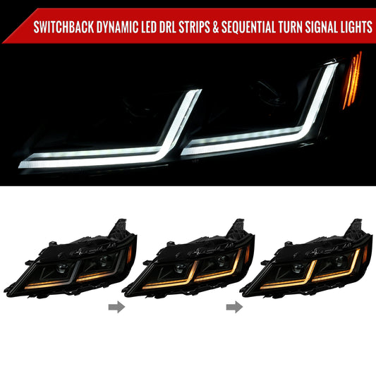 2015 Chevy Impala Full Spec-D black aftermarket headlights